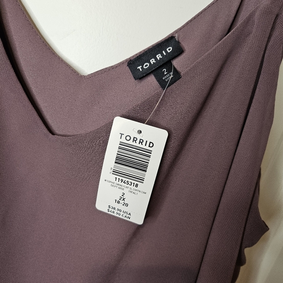 NWT Torrid Purple Adjustable Strap Relaxed Double Layer Sleeveless Camisole 2X - Picture 3 of 13